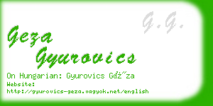 geza gyurovics business card